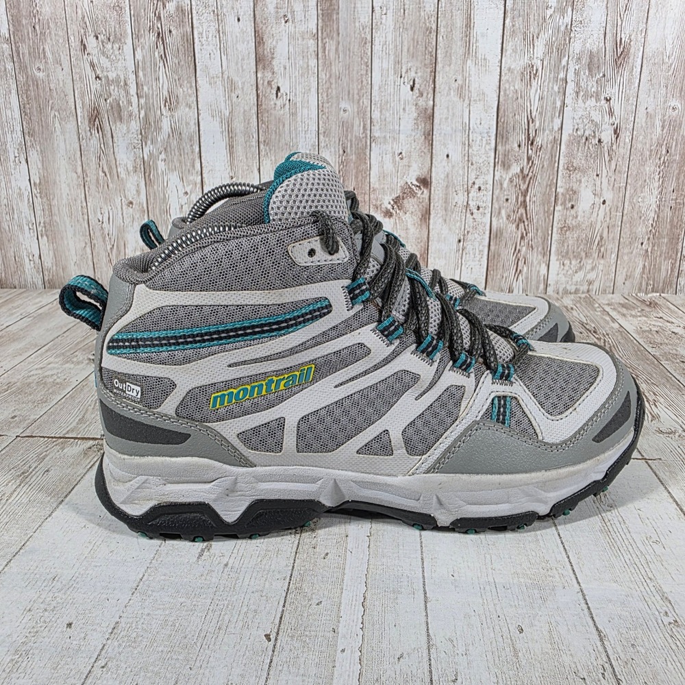 Montrail OutDry Waterproof Hiking Boots Gray Teal Wmns 8 GL2175-092 FluidFoam